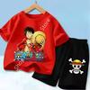Set di Vestiti Estivi a Maniche Corte Anime Ragazzo Ragazza T-shirt Pantaloncini 2pz Un Pezzo Outfit per Bambini Chopper Luffy Tuta Completo Bambini