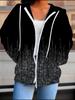 Flower 3D Printed Hooded Cardigan Plus Size Autumn Winter Retro