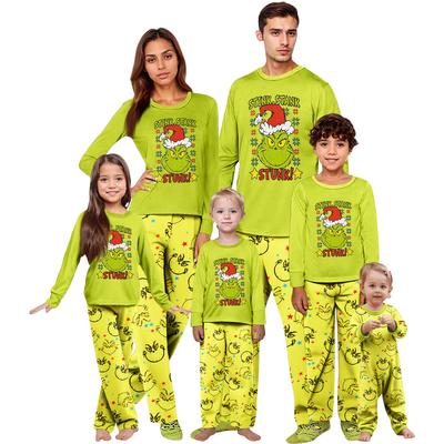 Parent-child Christmas Print Home Suit Long-sleeved Top And Pants