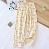 2026 New Spring/Summer Women's Sleeper Pants 100%Cotton Crepe Printed Love Floral Pants Thin Home Pants Bottoms Womens Sleepwear