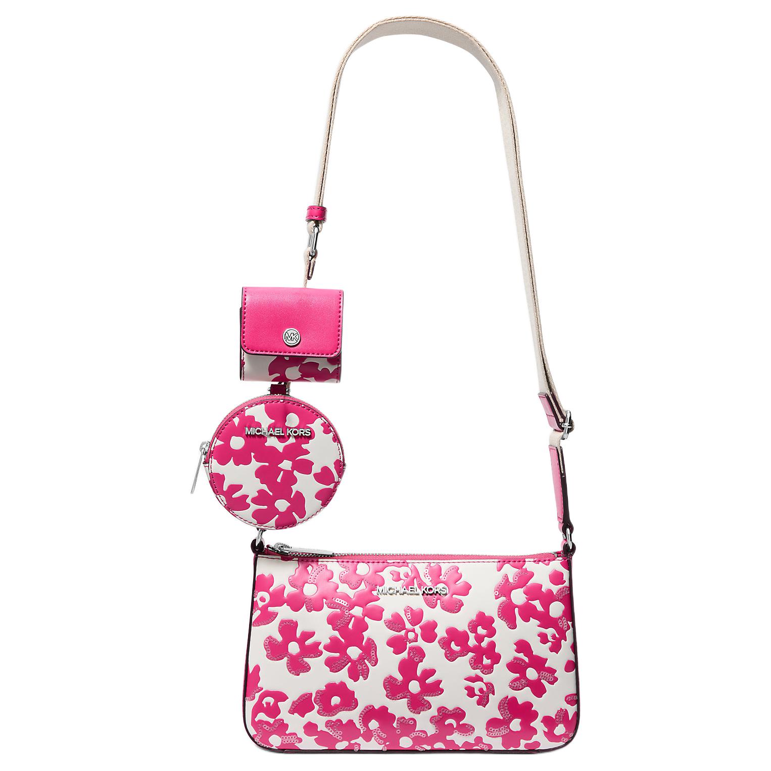 

Michael Kors Mk Jet Set Sequin Floral Print Pu Crossbody Bag Small Women bags Dragon-Fruit 35S5STVC5Y Basic Set (Bag)