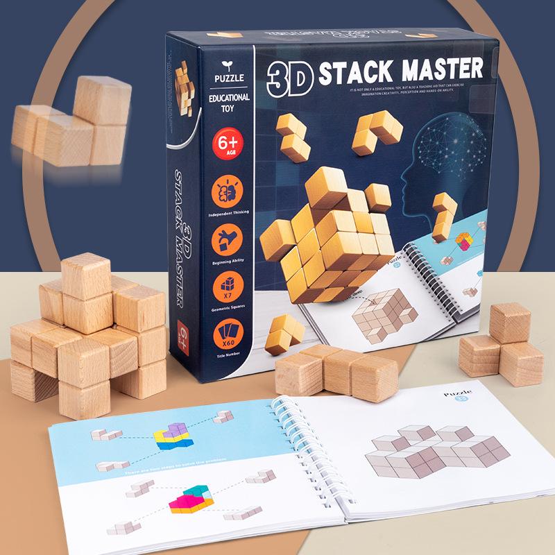 Bai Fen Bai Dolls And Toys Children's Spatial Logic Training Educational Toys Luban Soma Cube Rubik's Cube 3D Tetris