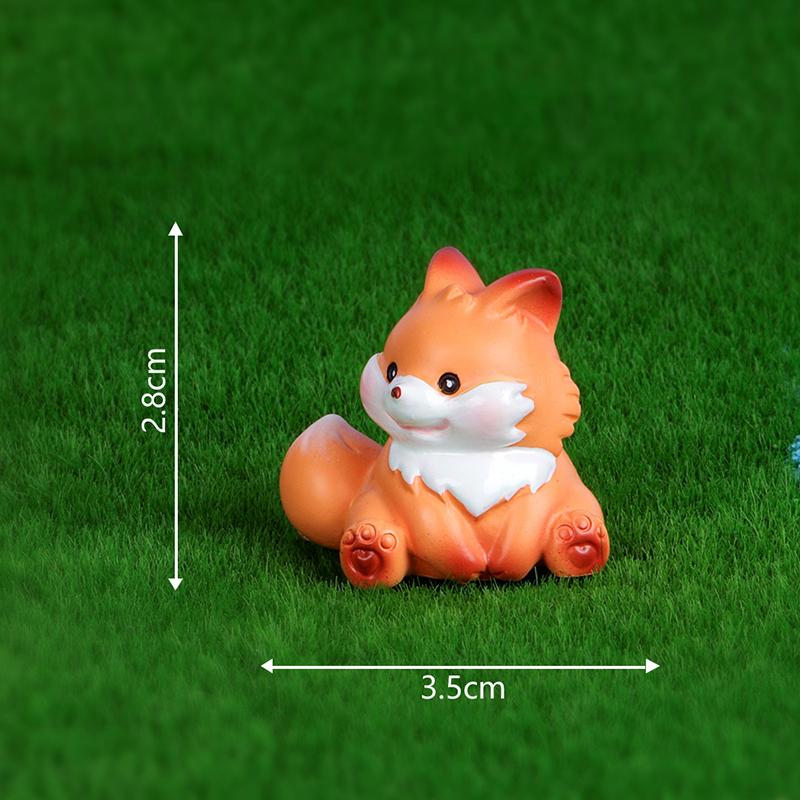 Cute Cartoon Fox And Rabbit Micro Landscape Succulent Decoration Resin Handicraft Desktop Diy Small Ornaments Home Crafts