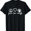 Frieden Liebe Genug T-Shirt Coole Schrift Icons (Dunkel)