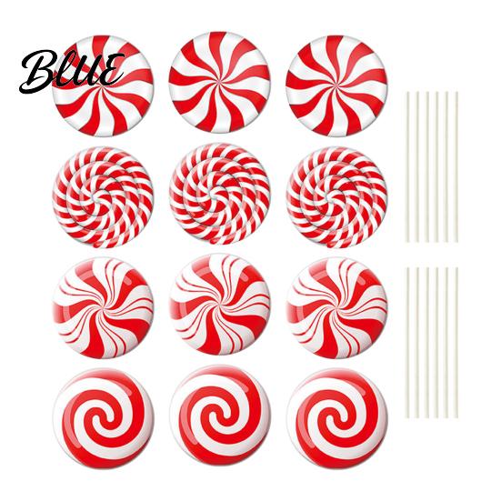 Spiral Candy Cane Party Supplies 12Pcs Christmas Yard Stakes Hollow Board Garden Decor with Metal Spikes Themed Seasonal Decorations Red White Green