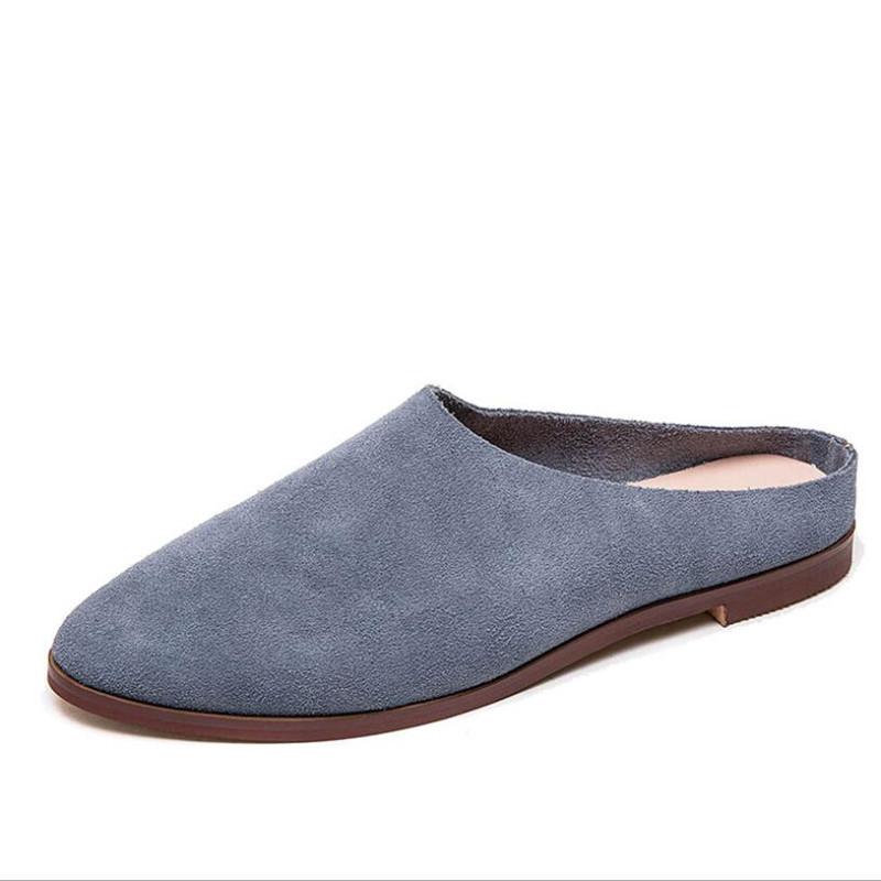 Fashion AIYUQI Women's Baotou Slippers Summer 2025 New Genuine Leather Casual Women's Shoes Large Size Suede Slippers For Ladies