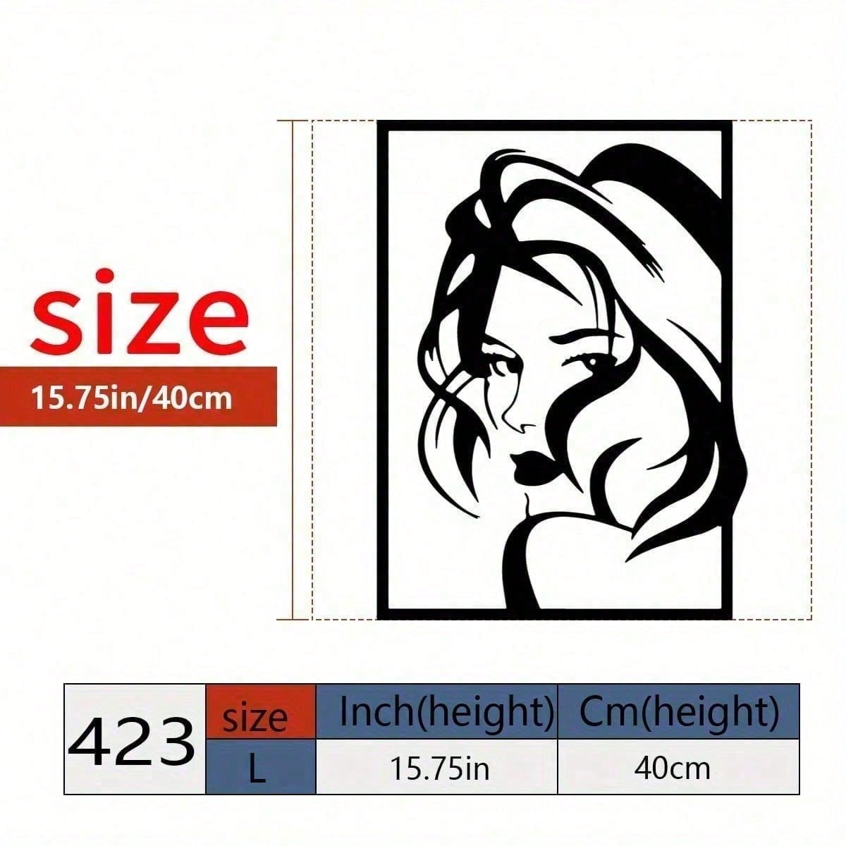 

Modern Minimalist Line Art Female Silhouette Metal Wall Decor Limited Edition Black White Contemporary Home різнокольоровий