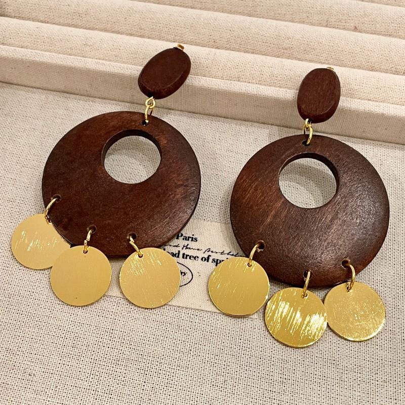 

Модные серьги-подвески для женщин коричневый