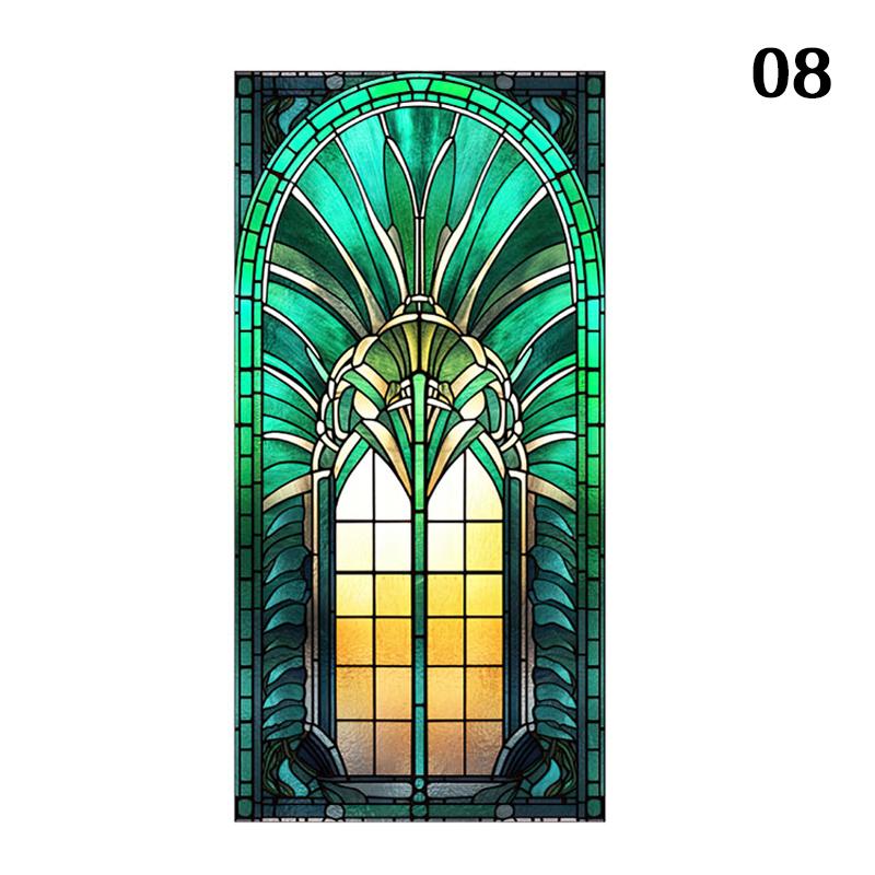 Retro Art Skleněná Fólie Evropský Styl Vitrážové Kostelní Umění Soukromí Okenní Samolepky Neprůhledné Hotelový Klub Veranda Okenní Dekorace Fólie