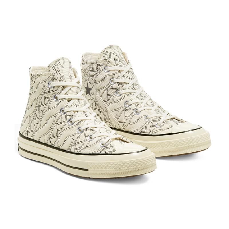 Converse 1970s Anti-Slip Shock Absorption High-Top Board Shoes Women's White Veining