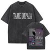 Tame Impala Deadbeat Tour Vintage Tvättad T-shirt Herr Hip Hop Överdimensionerad Kortärmad T-shirts Casual Rundhalsad Bomulls T-shirts