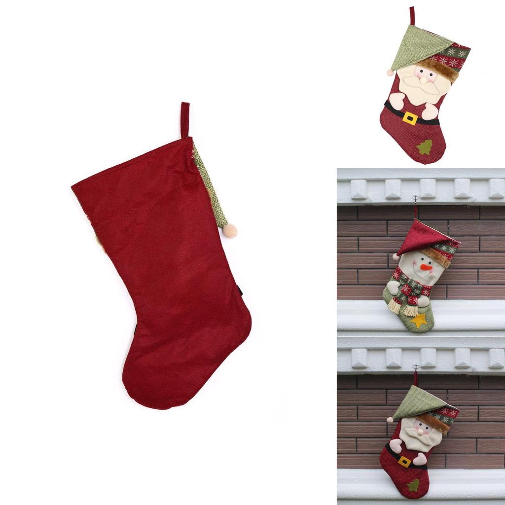 Christmas Stocking Handmade Nonwoven Santa Sock For Party Decor Gift For Friends