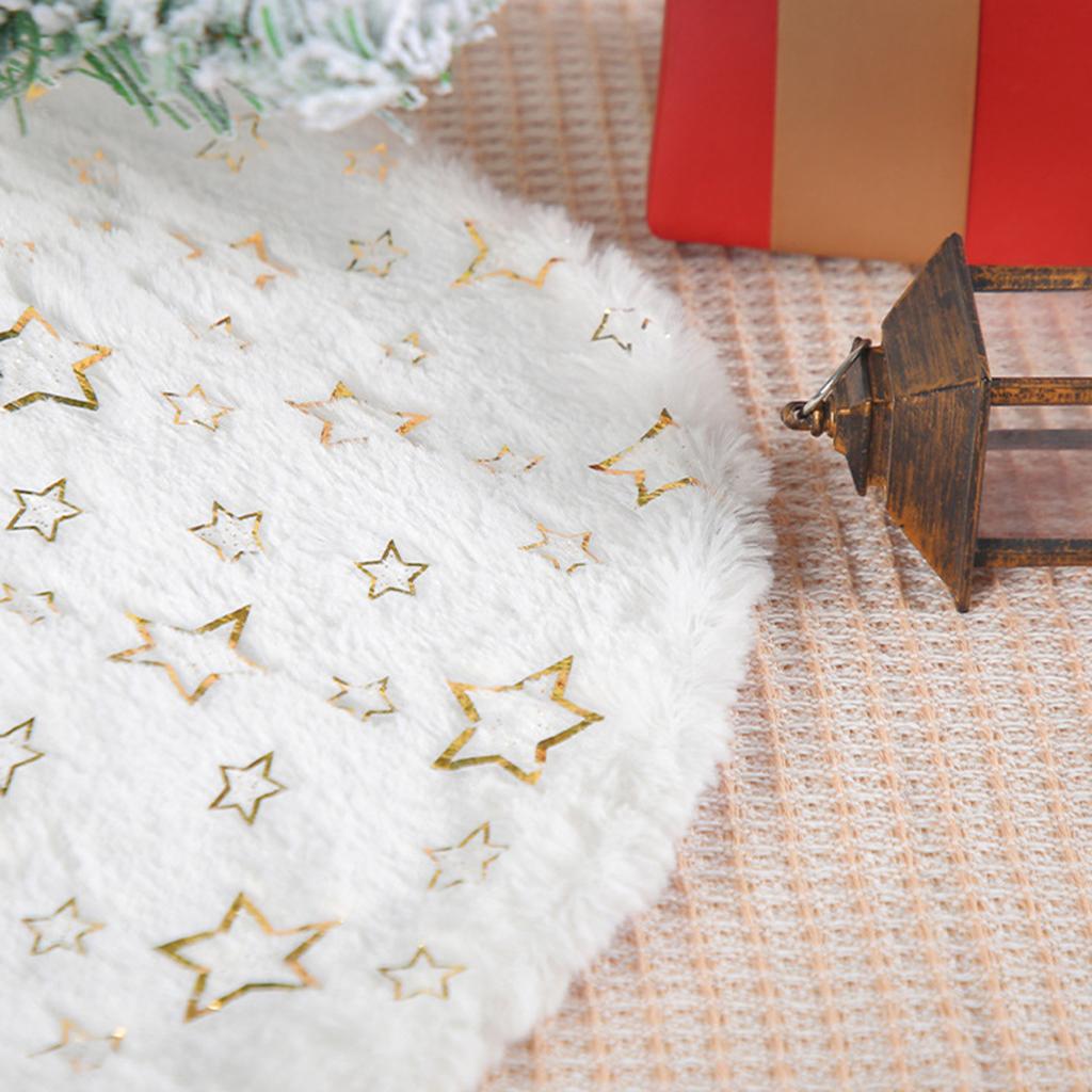 Snow Mini Christmas Tree Skirt Desktop Christmas Tree Base Decoration Cute Star Tree Skirt Ornaments