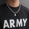 Unisex Cuban Chain Necklace: Titanium Steel, Hip-Hop Style, Rock Sugar Letter Design