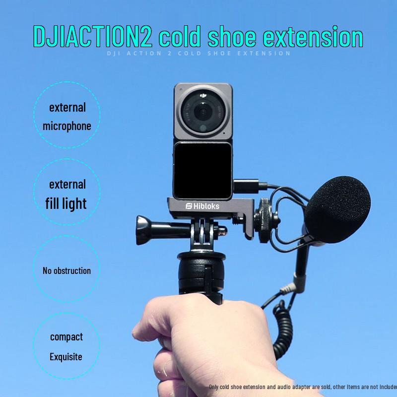 DJI Osmo Action 2 Cold Shoe Mic & Light Extension Piece - Aluminum Alloy by RCSTQ