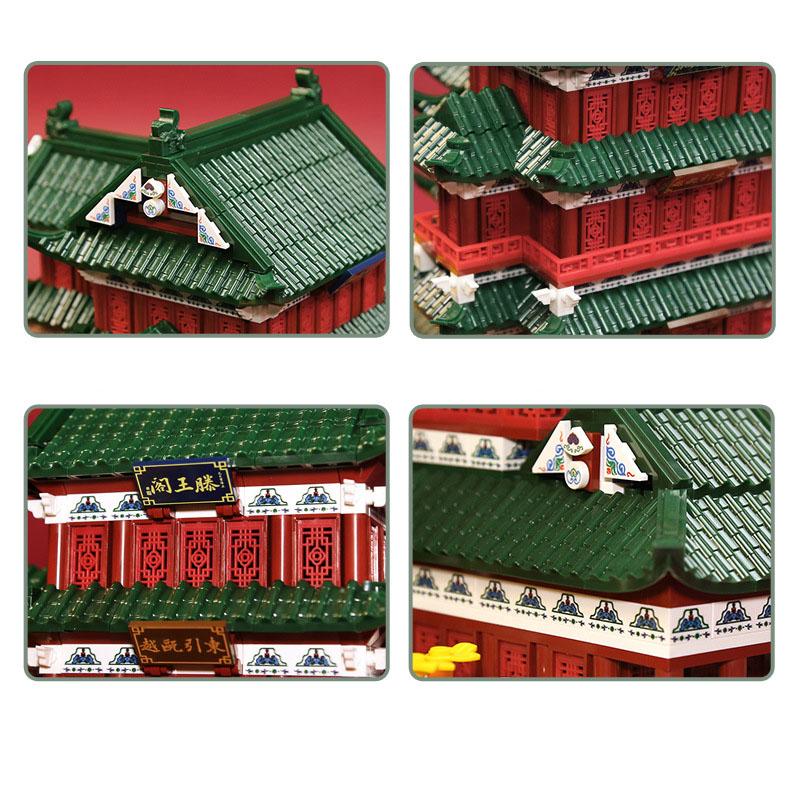 Creative China Historical Cultural Architecture Micro Diamond Block Pavilion Of Prince Teng Wang Pavilion Nanobrick Brick Toys
