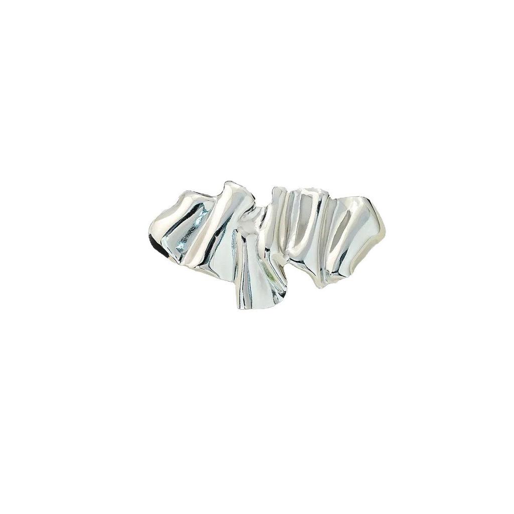 Irregular Alloy Pleated Brooch Woven Shirt Collar Accessory