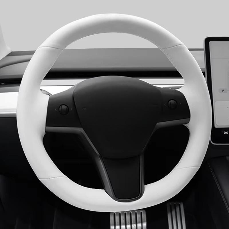Car Steering Wheel Cover For Tesla Model 3 2017- ized Auto Interior Accessories White DIY Steering Wheel Braid