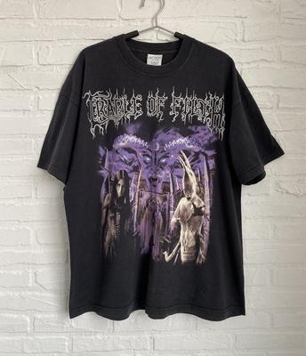 2000 Cradle of Filth Tortured Soul Asylum Schwarz Unisex T-Shirt Nachdruck Unisex T-Shirt Grafik-T-Shirt