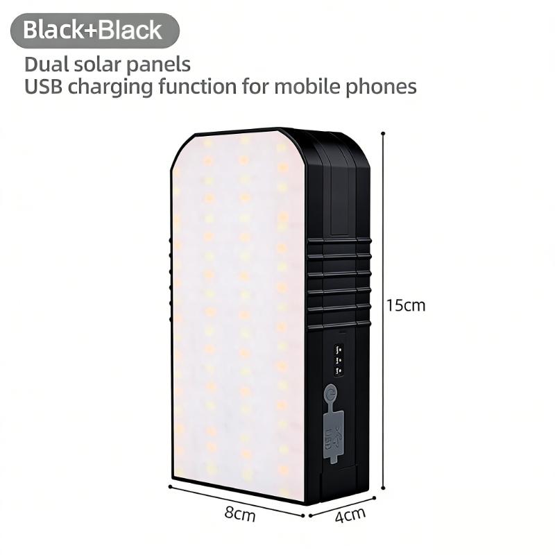 1000LM Faltbare LED Campinglampe, Solar-/USB-wiederaufladbar - Powerbank, Wasserdicht, Haken für Außenarbeiten, Notfall, Nachtfischen