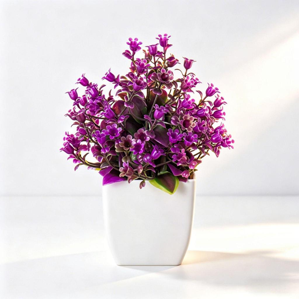 Fiora Finta in Vaso Mini per Decorazione Interna - Ornamento Creativo e Raffinato per Casa e Scrivania