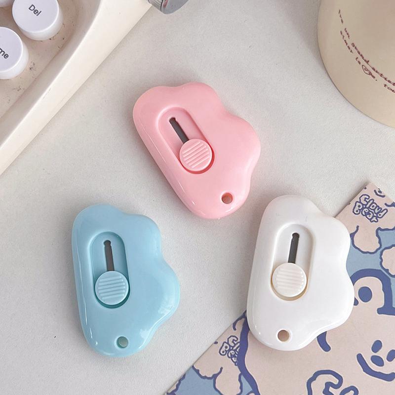Cute Cloud Shape Mini Portable Utility Knife Paper Cutter Cutting Paper Razor Blade Office Stationery Cutting Supplies