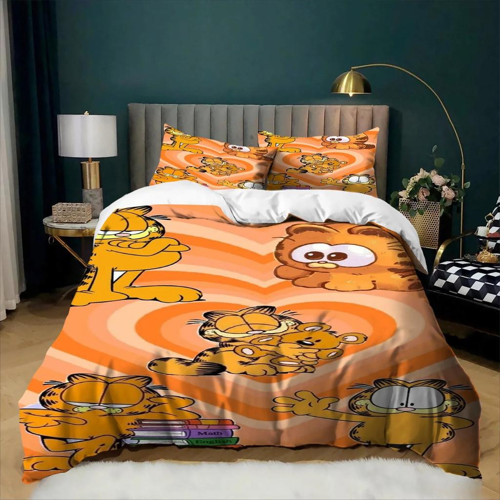 Cartoon Duvet Cover Set G-Garfield 3D Print Bedding Set 2/3piece set Kids Boy Girl Single/Double/Queen Size Home Textile