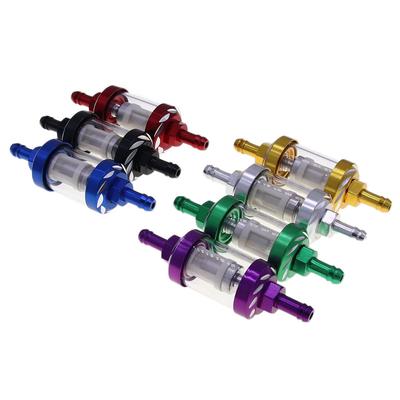8mm CNC Aluminum Alloy Glass Motorcycle Gas Fuel Gasoline Oil Filter Moto Accessories for ATV Dirt Pit Bike Motocross