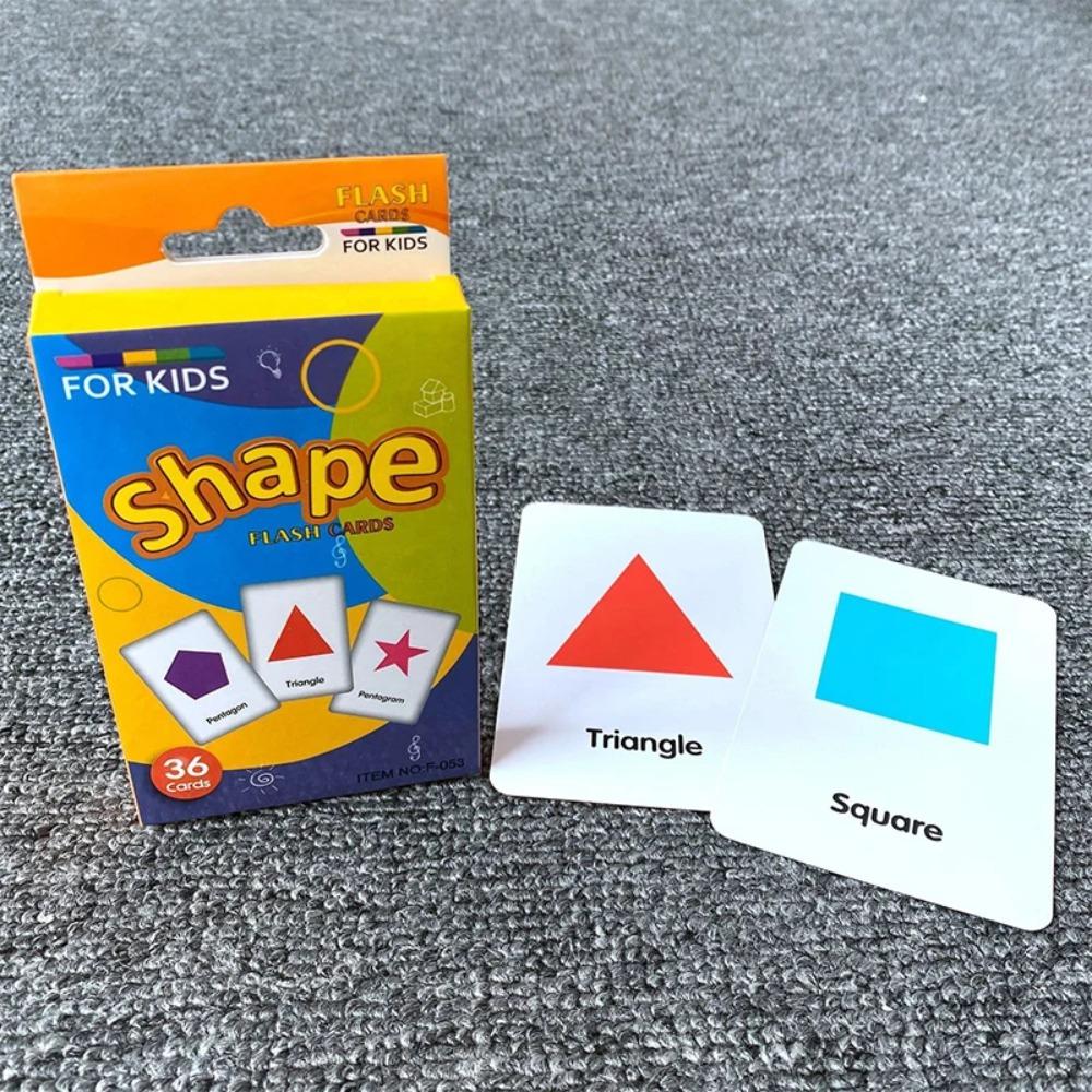 36 Cards/Box English Cognitive Card Animal Shape Fruit Color English Words for Baby Early Learning Educational Toy