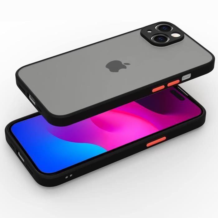 Coque pour iPhone 15 Plus - Protection Silicone Mat Antichoc - Noir - Souple - Renforcée - Mixte