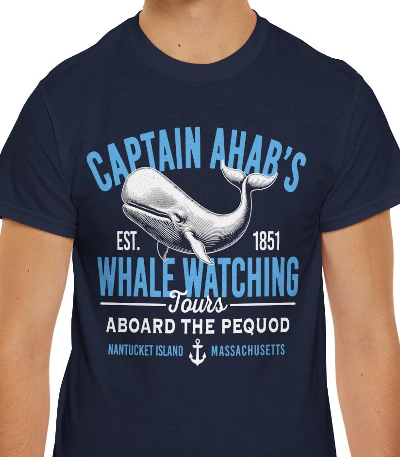 Captain Ahab s Whale Watching Tours T shirt | Moby Dick Nautical Design 2XL