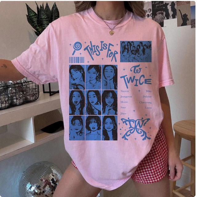 Retro Twice Band T-Shirt Dies ist für die Welttournee K-Pop T-Shirt Unisex T-Shirt