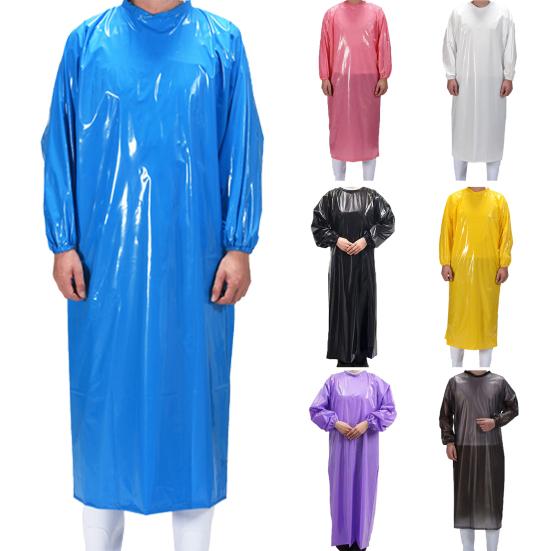 Waterproof Apron with Long Sleeves Food-Grade TPU Protective Smock Oil Resistant Workwear for Food Processing Cold Storage Seafood Work