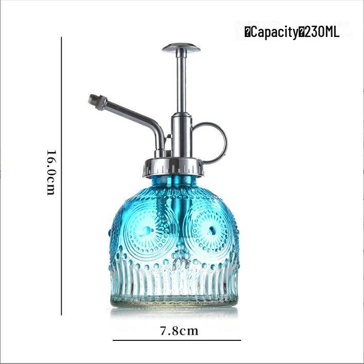 Retro Sunflower Glass Watering Can & Sprayer for Garden