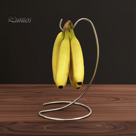 Multi-purpose Kitchen Rack Banana Hanger, Stainless Steel with Hook Fruit Stand, Keep And Jewelry Hanger Bananas Free Longer, Space-Saving for