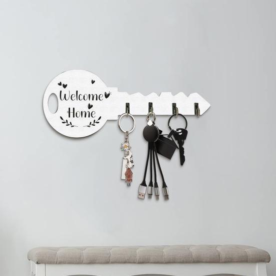 Key Hook with Strong Load-Bearing Capacity Bohemia Style Wall-mounted Decorative Key Shape Key Organizer