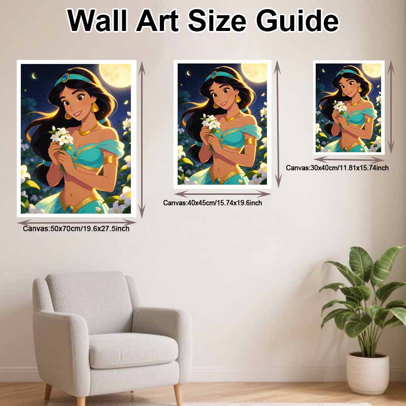 Disney Jasmine Princess Flower Diamond Painting Art Kit Handmade DIY5D Home Decor Gift
