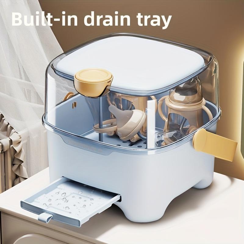 Thickened Portable Bottle Storage Box With Lid Multifunctional Dish Drying Rack Complementary Food Organizer Kitchen Daily Use