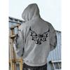 Autumn Winter Trendy Men's Vintage Streetwear Hooded Sweatshirt with Gothic Design, Featuring Demon Wings and Thorns Print on the Back