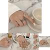 Elegant Korean Style Hollow Design Double Layer Ring Adjustable Jewelry For Women