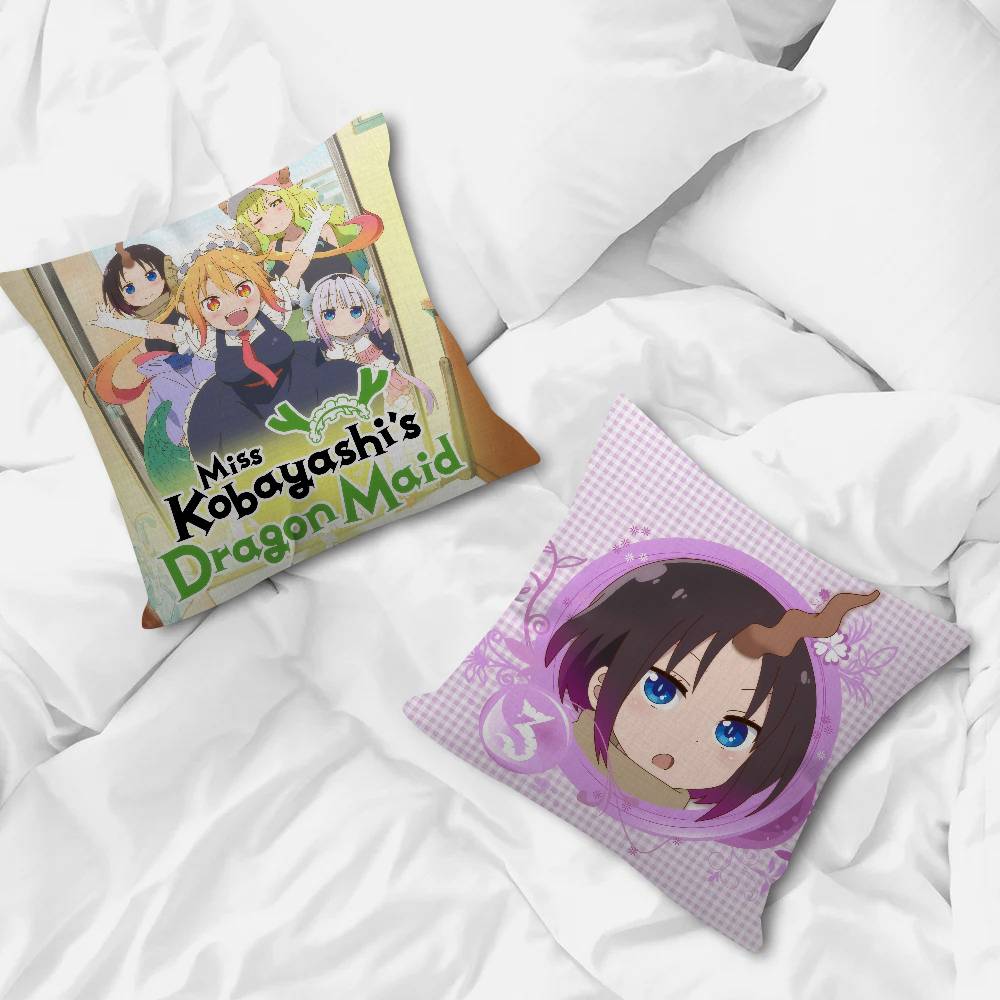 Anime Miss Kobayashi's Dragon Maid  Cushion Cover Inches Farmhouse Decor Home Throw Pillow Covers for Couch Decorations
