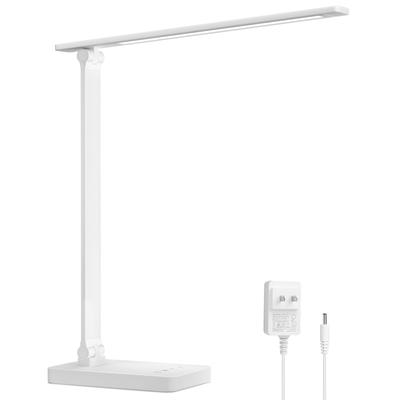 Lepro LED Desk Light, Eye-Friendly, with AC Adapter, 550 Lumens Brightness, Stylish Table Lamp [5 Brightness Settings: Warm White, White, Daylight,
