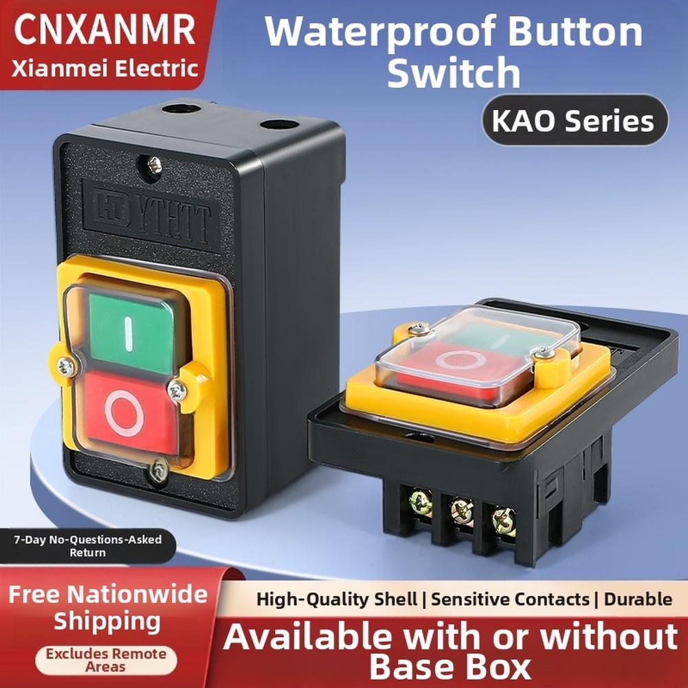 Easy Installation Push Button Switch 9.0*5.6*4.2cm IP65 Rated Switch Long Mechanical Lifespan Metal Head Design