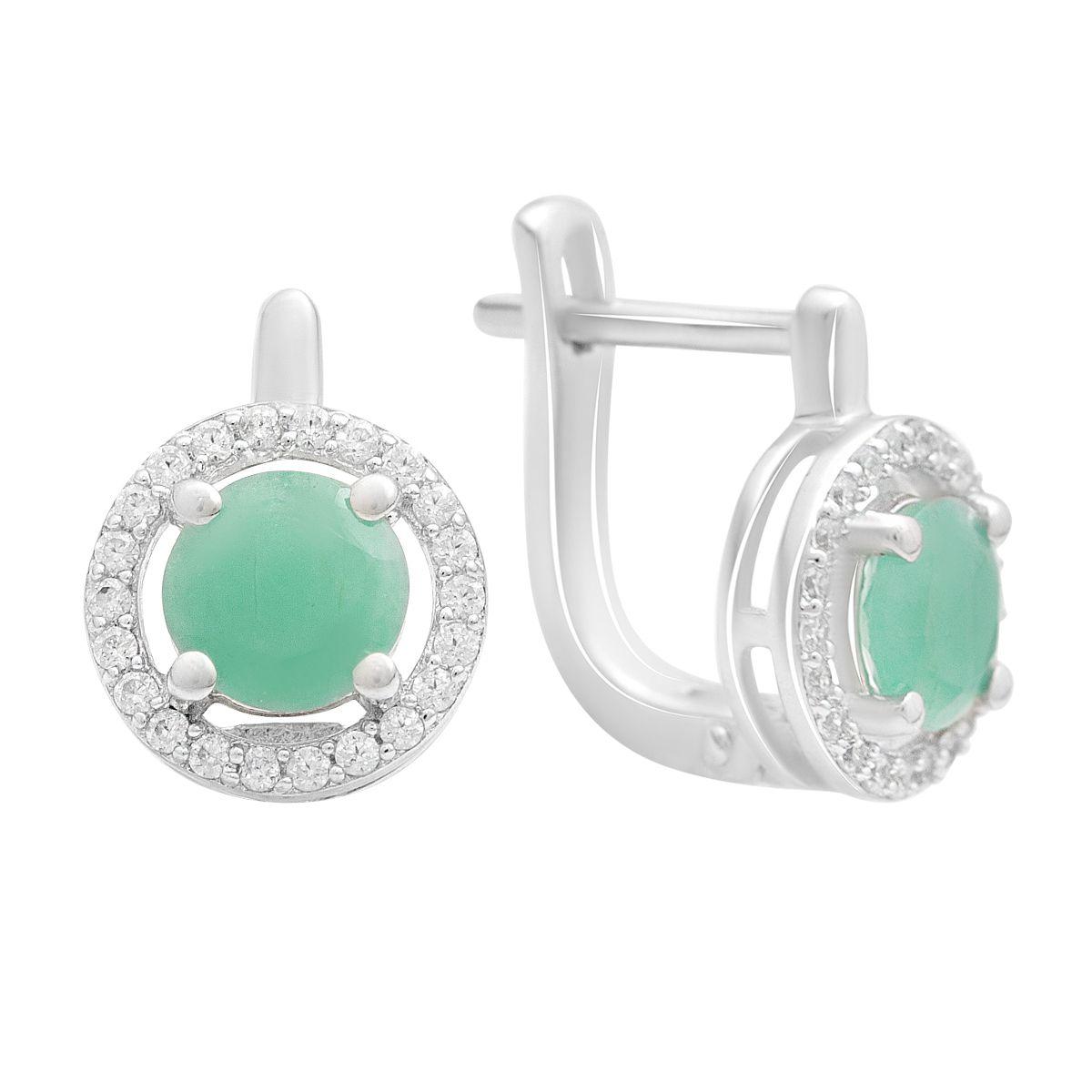 

Silver earrings with a natural emerald 2.028ct (2206101) смарагдовий