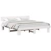 Bed Frame with Headboard White 180 X 200 Cm Solid Pine Wood