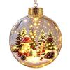 Transparent Christmas Ball Ornament 2D Flat Pattern Lightweight 3D Acrylic Pendant Compact Shatterproof Clear Sphere Bauble