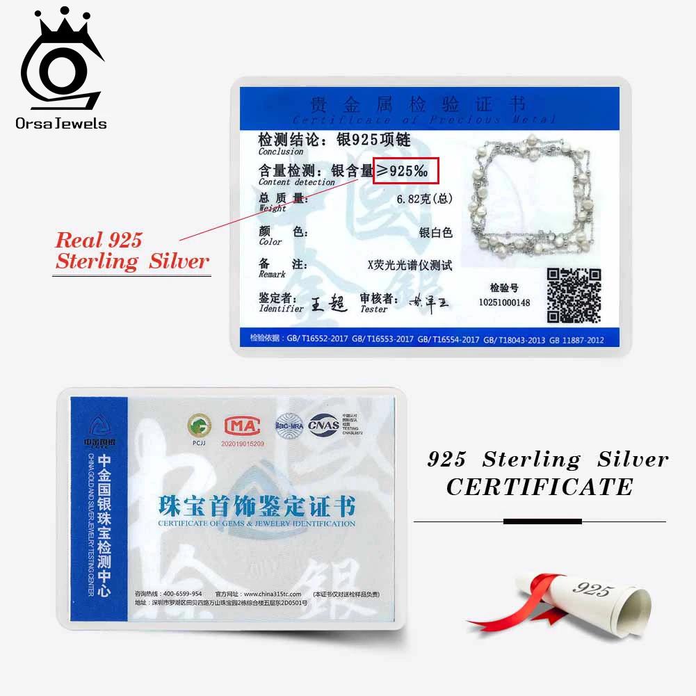 ORSA JEWELS Multi-Layer Natural Pearls Necklace 925 Sterling Silver Trendy Layered Pearl Choker Chain for Women Jewelry GPN89