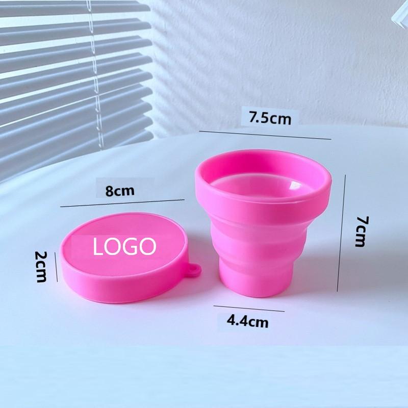 2 Stück Bunte Silikon-Faltbecher für Outdoor-Aktivitäten, Reisen, Praktische Becher, Silikon-Sport-Picknickbecher, Werbebecher