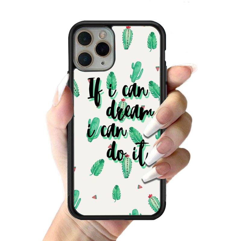 YNDFCNB Plant Cactus Phone Case Silicone PC+TPU Case for iPhone 11 12 13 Pro Max 8 7 6 Plus X SE XR Hard Fundas