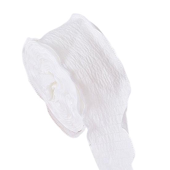 1 Roll 900x4CM Pleated Ribbon Trim DIY Sewing Flower Bridal Bouquets Gift Box Wrapping Ruffle Edge Ribbon Solid Polyester Decorative Ribbon